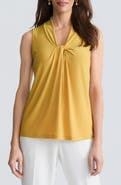 KASPER Sleeveless Knot Front Jersey Top