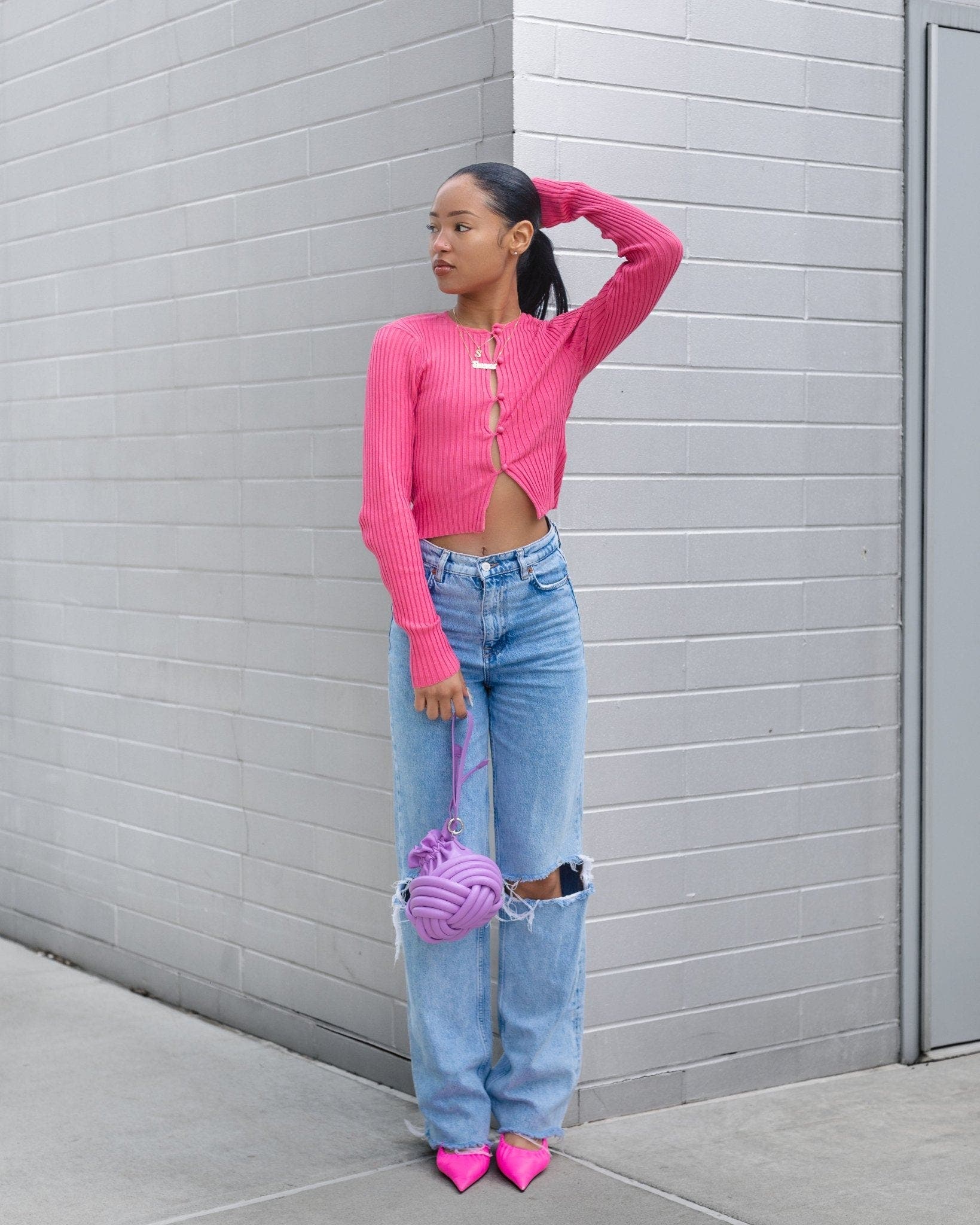 Fini Knurly Handbag - Lilac, Alternate, color, Lilac