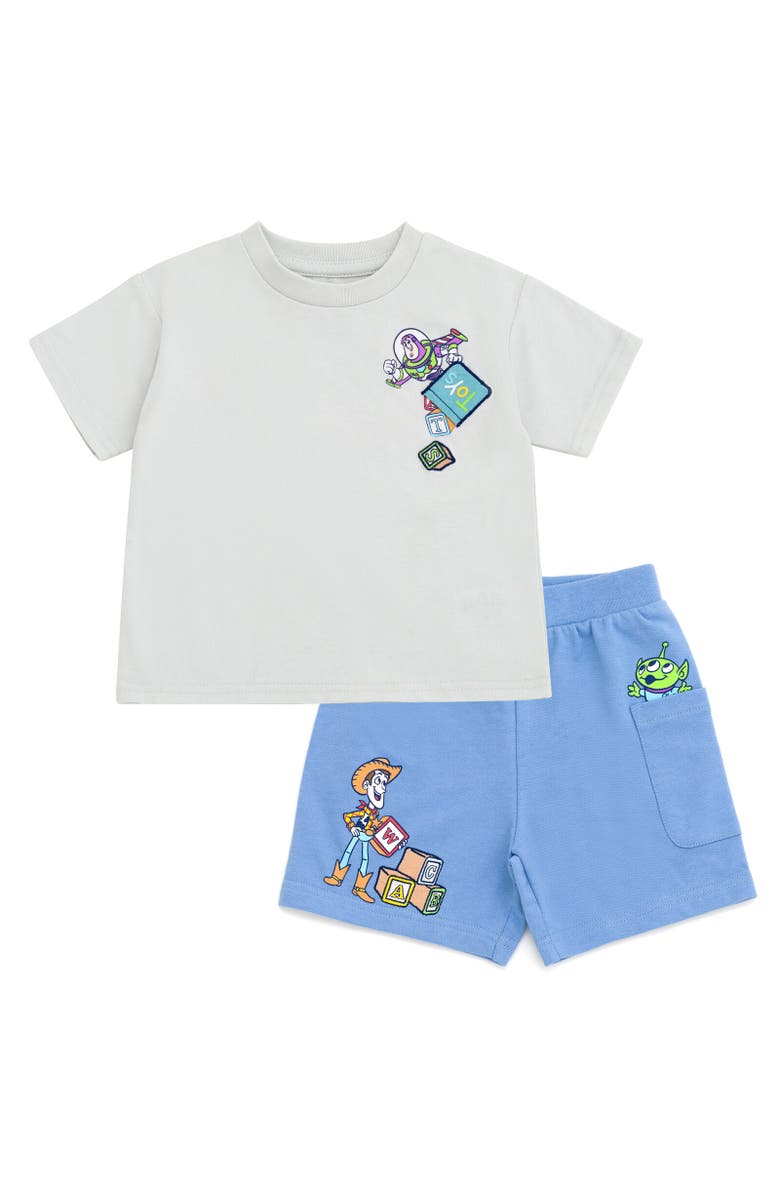 Disney T-Shirt & French Terry Shorts Set, Main, color, Toy Story Gray