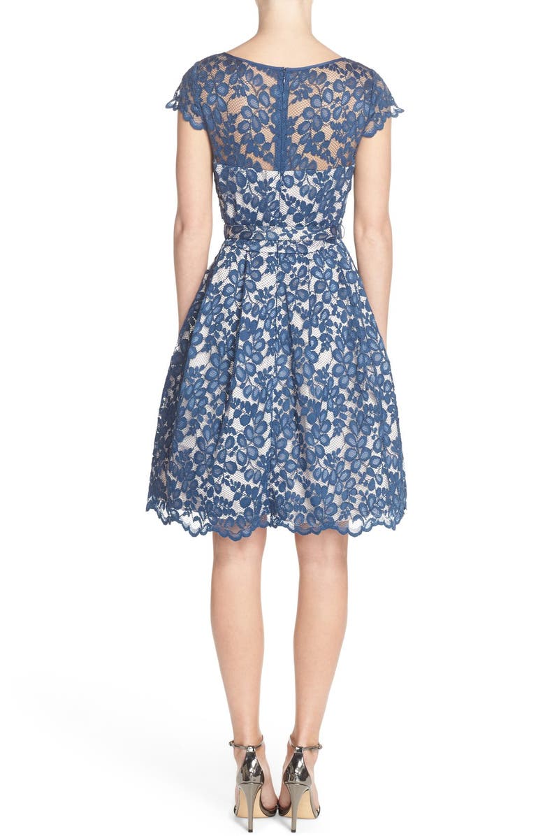 Eliza J Belted Fit & Flare Dress, Alternate, color,