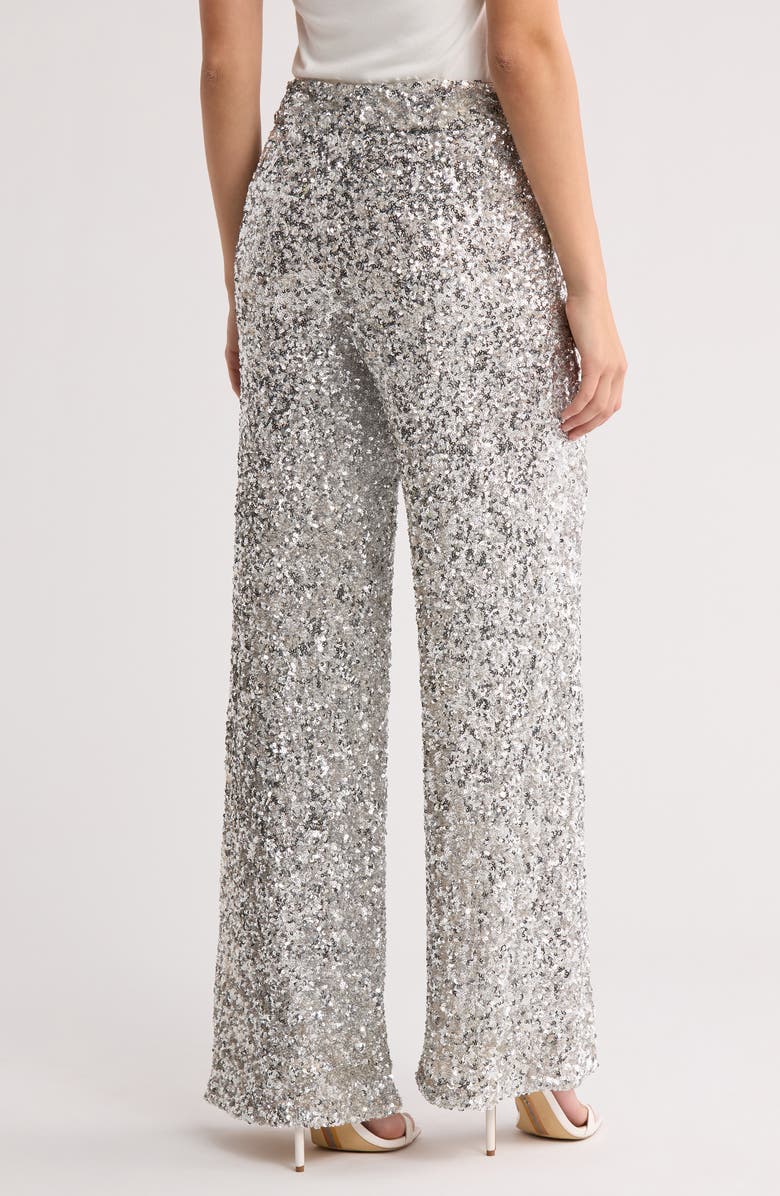Alice + Olivia Mame Sequin Wide Leg Pants, Alternate, color,