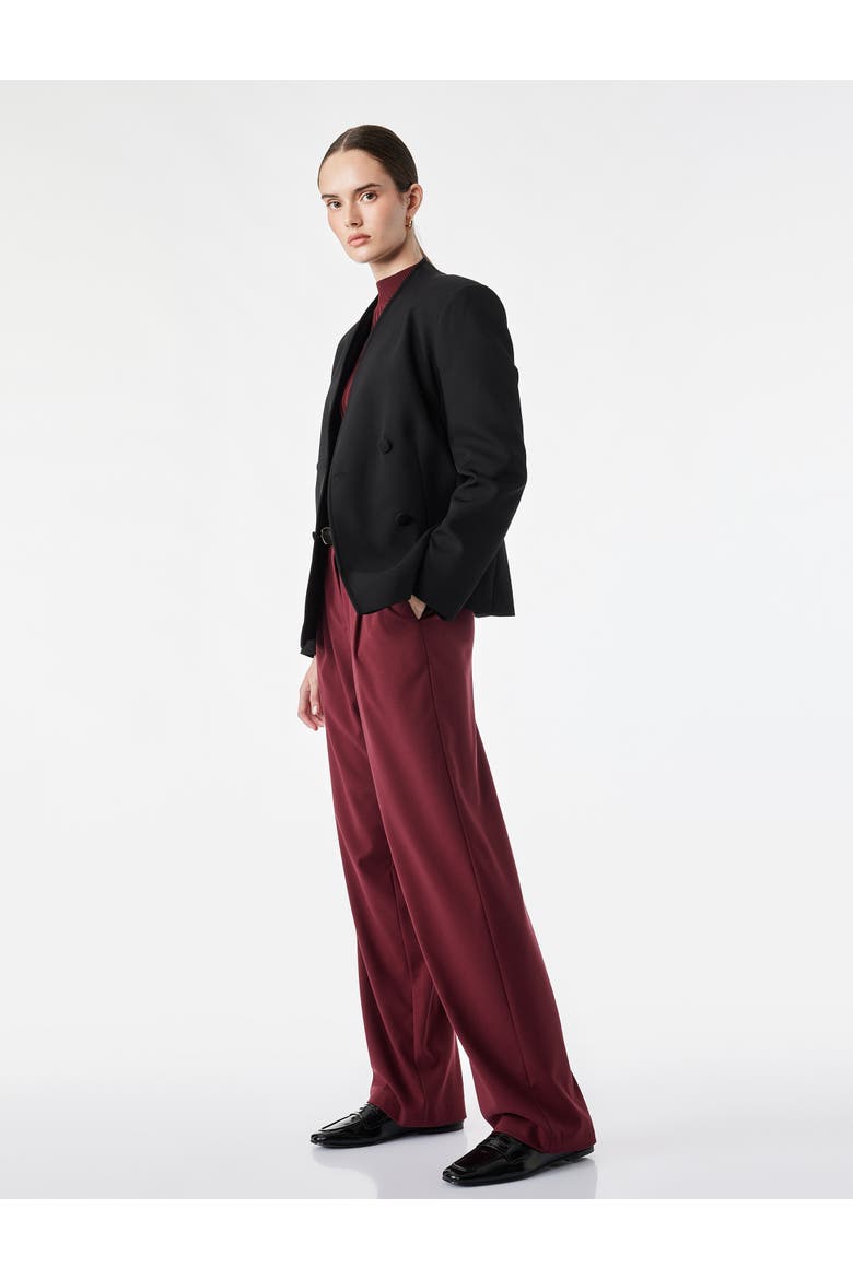 Belted Tailored Pants, Alternate, color, BORDEUX