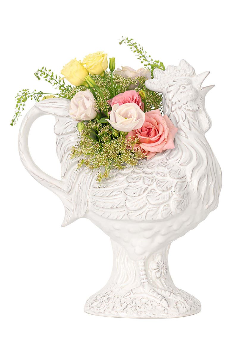 Juliska Clever Creatures Ceramic Rooster, Alternate, color, Whitewash