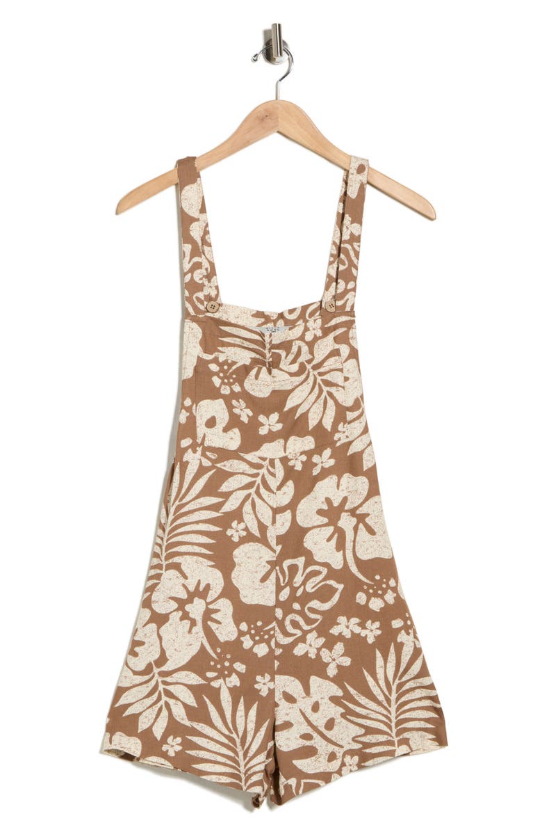 Billabong Pipeline Floral Romper, Main, color, Light Brown