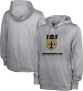 Outerstuff Men's Heather Gray New Orleans Saints Grid Drill Streak Fleece Pullover Hoodie