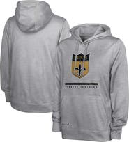 Outerstuff Men's Heather Gray New Orleans Saints Grid Drill Streak Fleece Pullover Hoodie