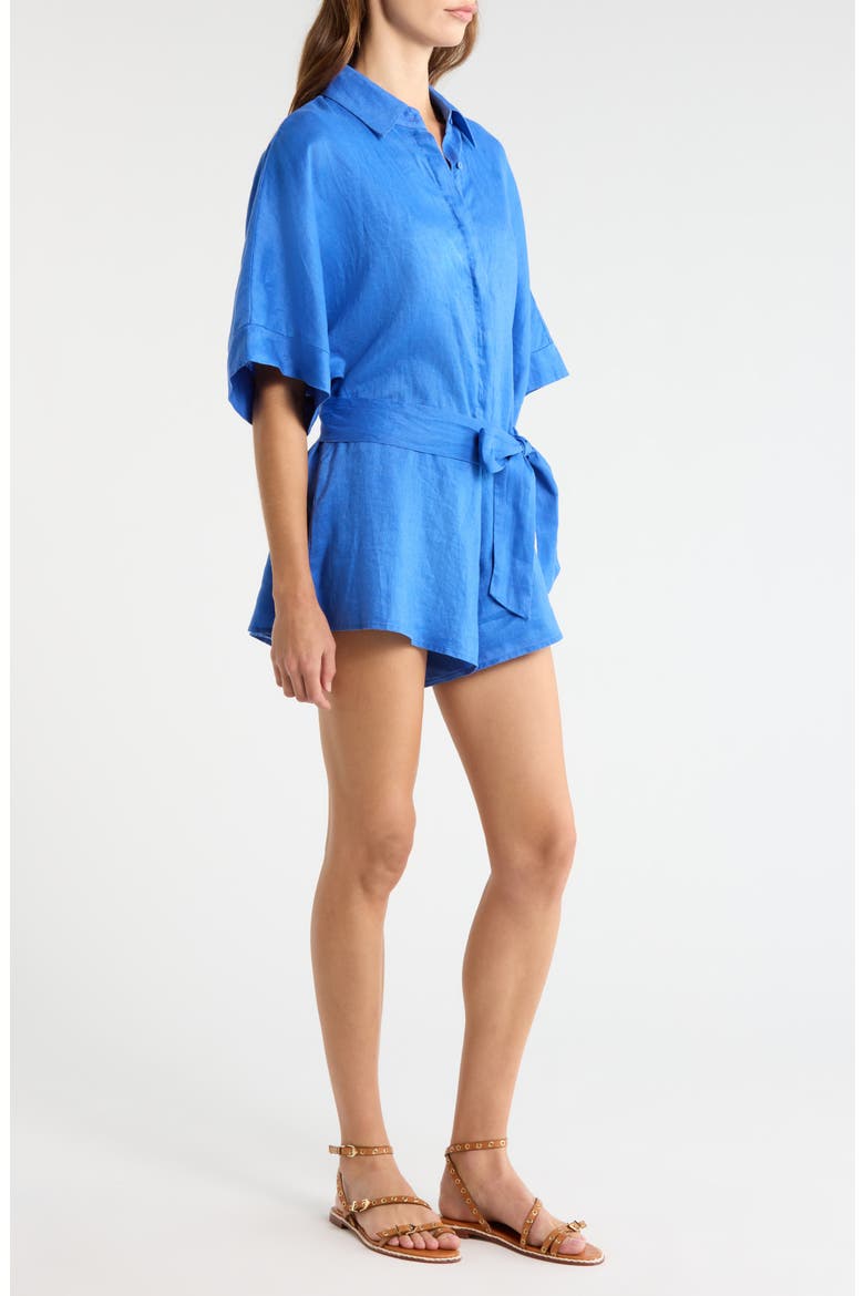 Linen Cover-Up Romper, Alternate, color, SAPPHIRE BLUE