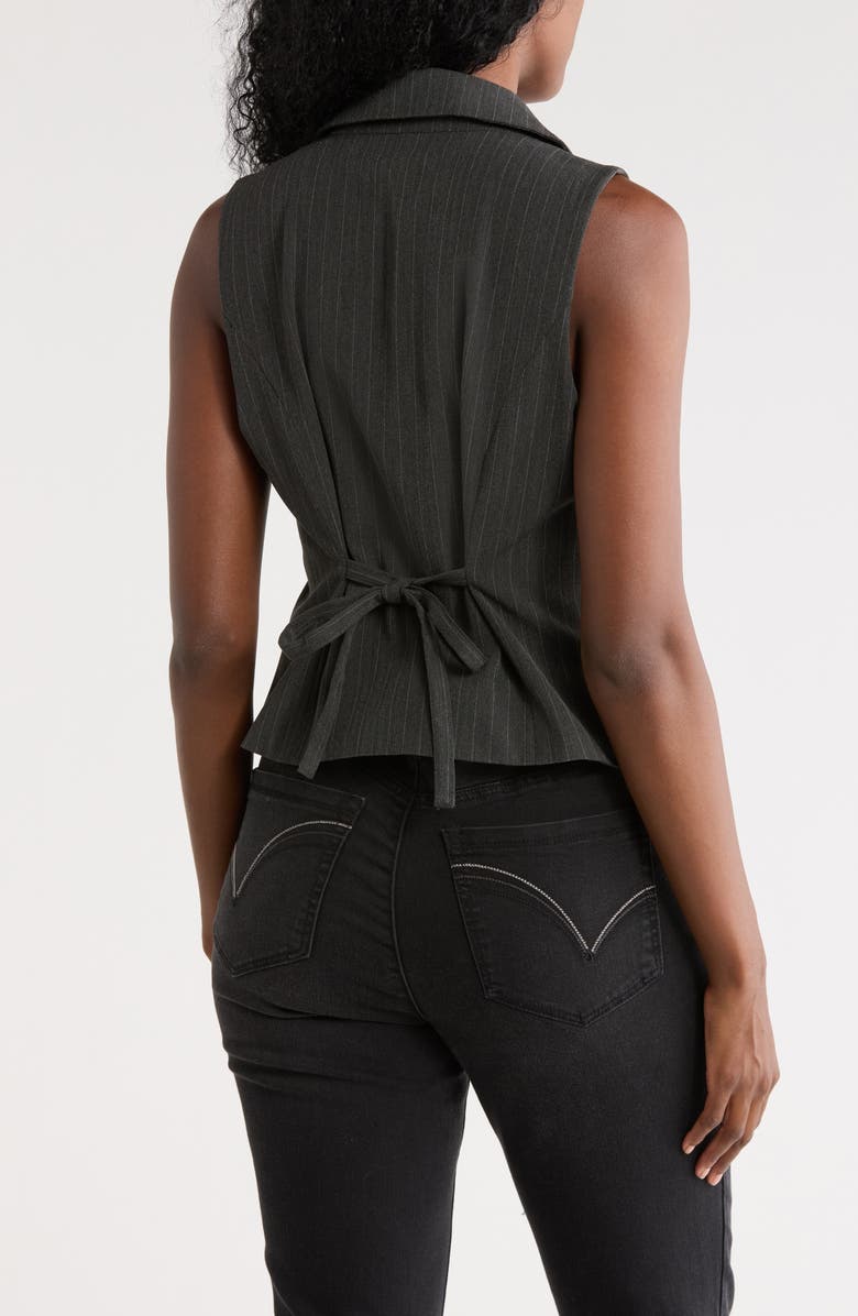 Nicole Miller Birdie Pinstripe Vest, Alternate, color, Charcoal
