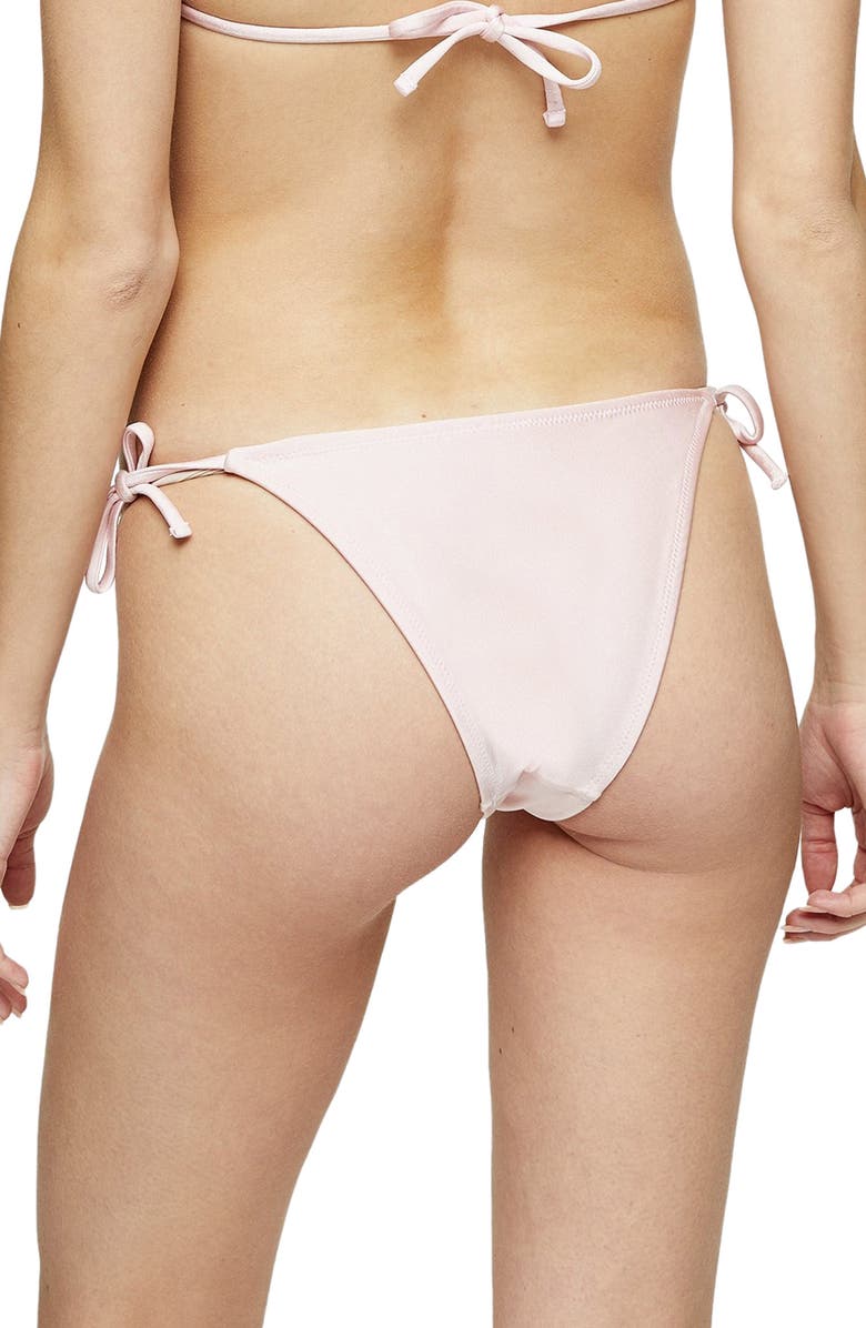 Topshop Ruched Ring Bikini Bottoms, Alternate, color, 