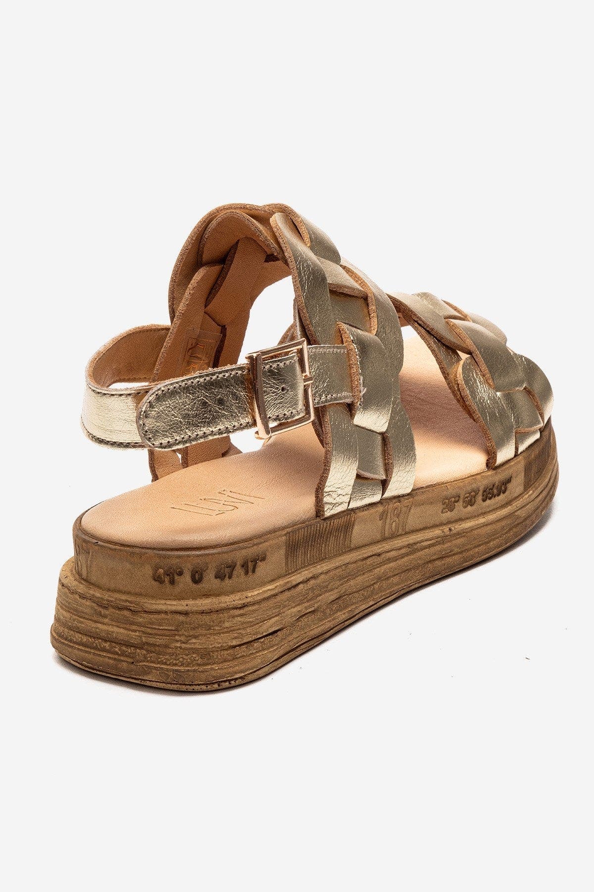 Forever & Always Shoes Elvoro Leather Sandal, Alternate, color, Gold