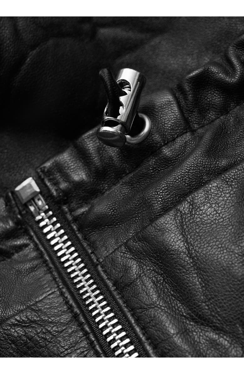 MANGO Oversize Leather Jacket, Alternate, color, 