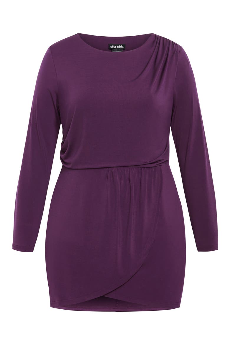 Kasey Long Sleeve Minidress, Alternate, color, PURPLE