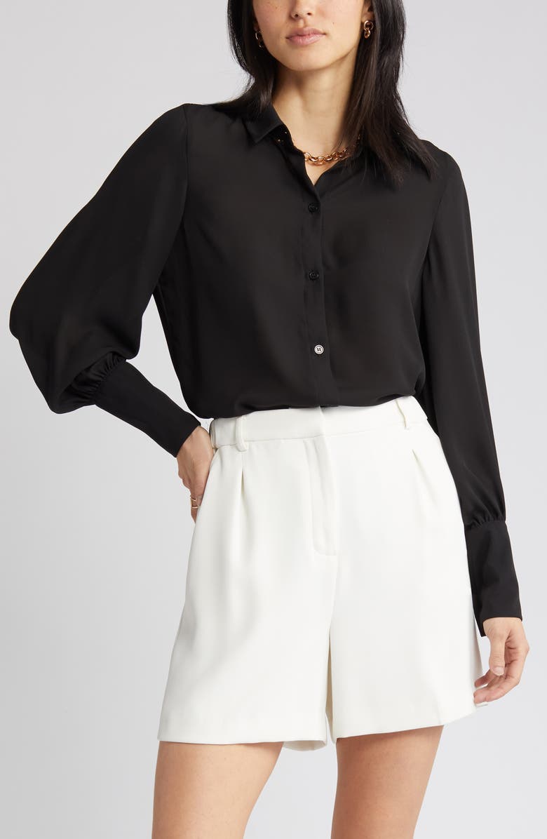 Halogen<sup>®</sup> Solid Button-Up Shirt, Alternate, color, 