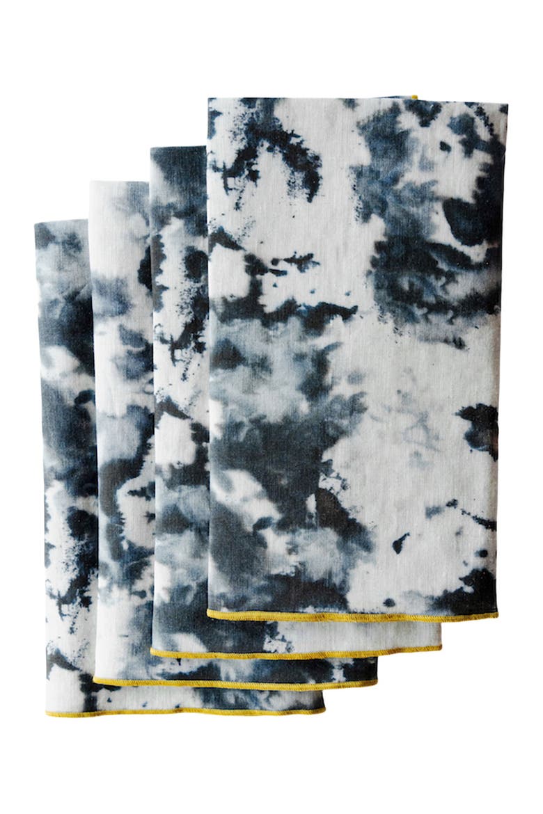 Grey Marble Napkin Set of 4, Main, color, Grey Marble Gold Trim