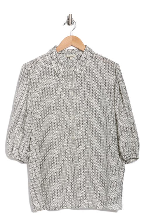 Max Studio Placket Top In Gray