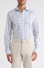 Eton Slim Fit Floral Cotton Twill Shirt