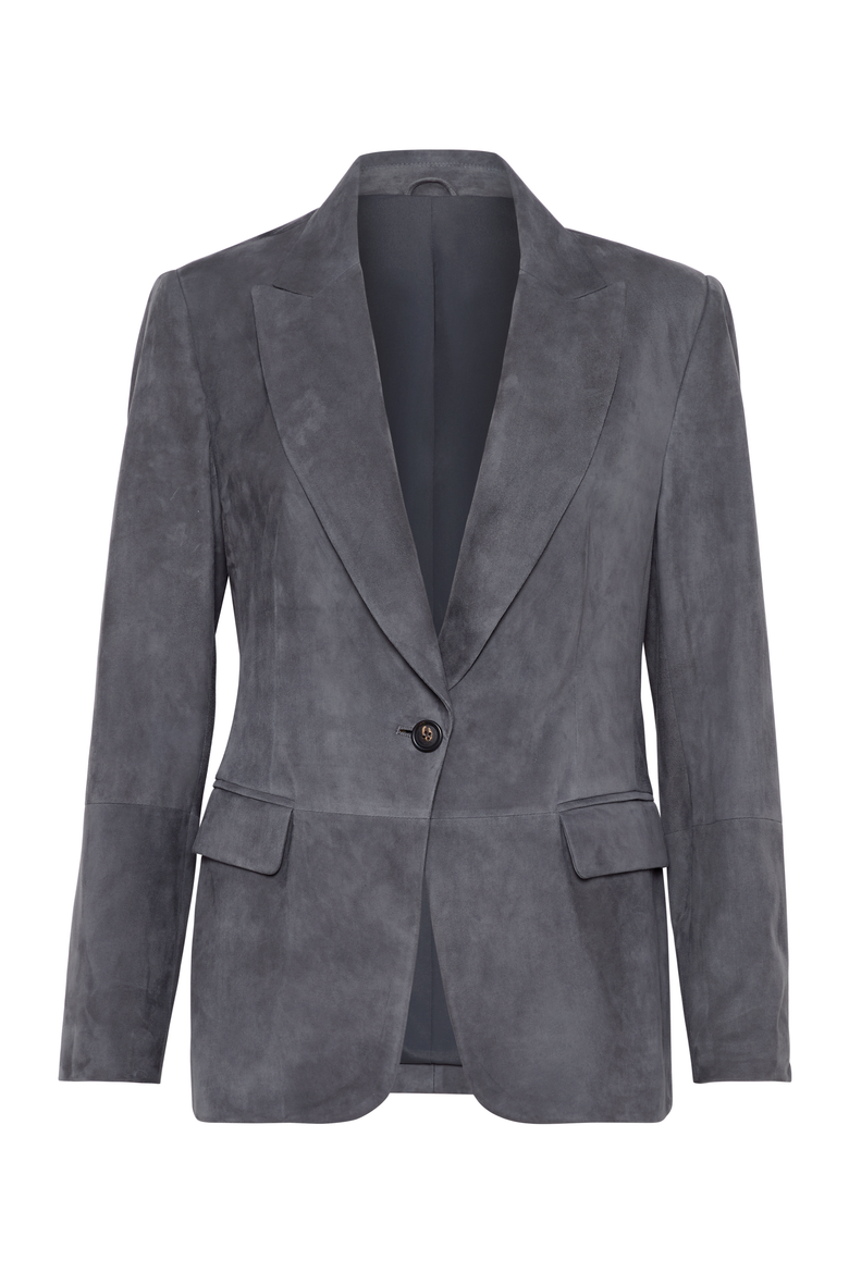 Suede blazer, Main, color, Anthracite