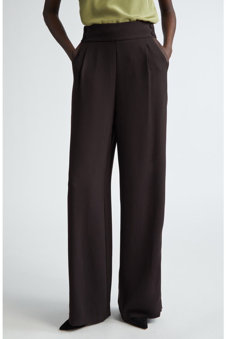 Satin Back Crepe Wide Leg Pants, Main, color, MOCHA