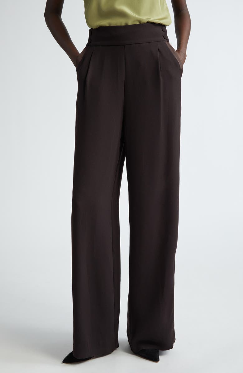 ST. JOHN Satin Back Crepe Wide Leg Pants, Main, color,