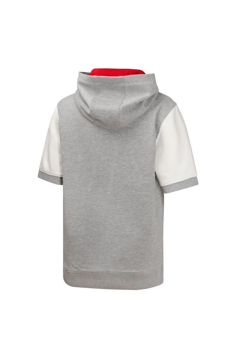 Outerstuff Youth  Heather Gray Philadelphia Phillies Line Up Short Sleeve Pullover Hoodie, Alternate, color, 