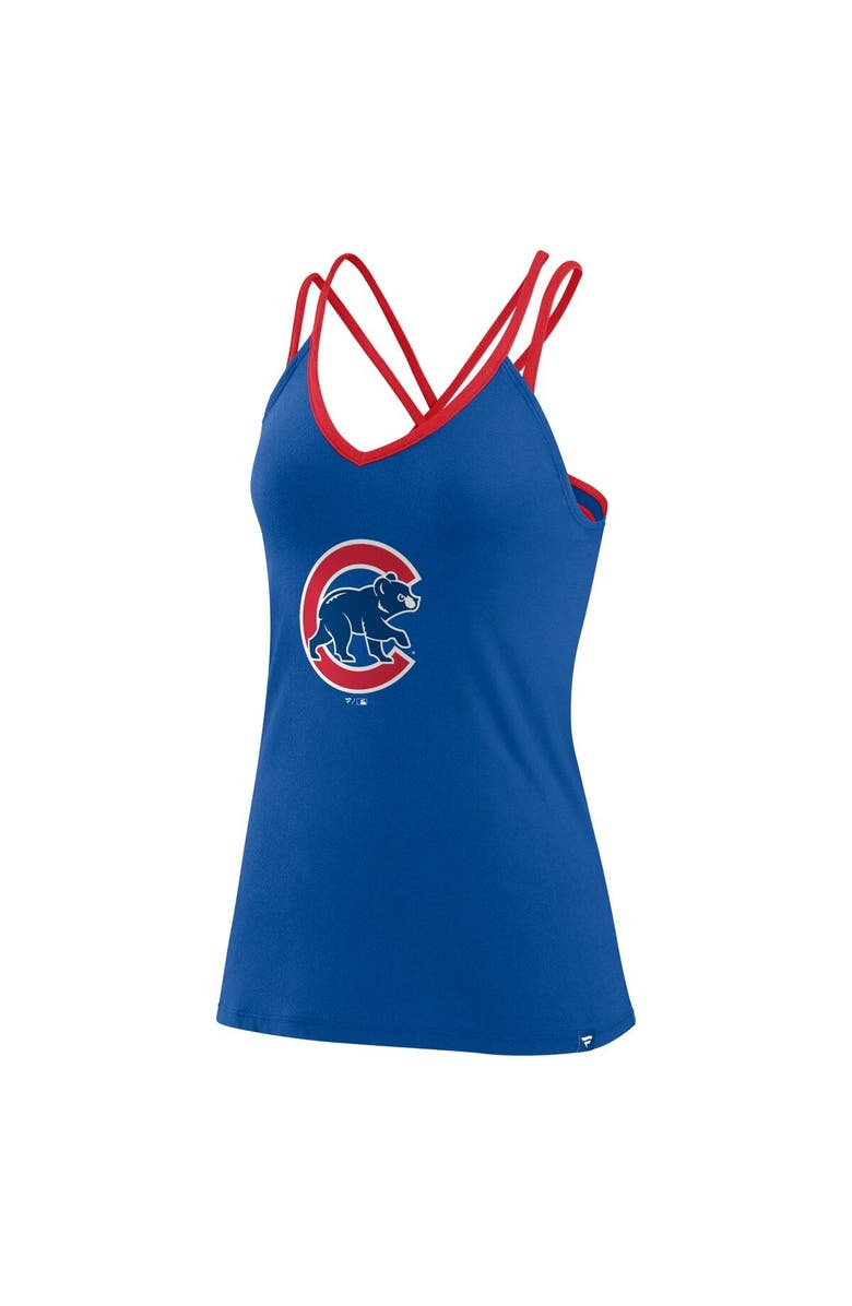 FANATICS Women's Fanatics Branded Royal Chicago Cubs Barrel It Up Cross Back V-Neck Tank Top, Alternate, color, 