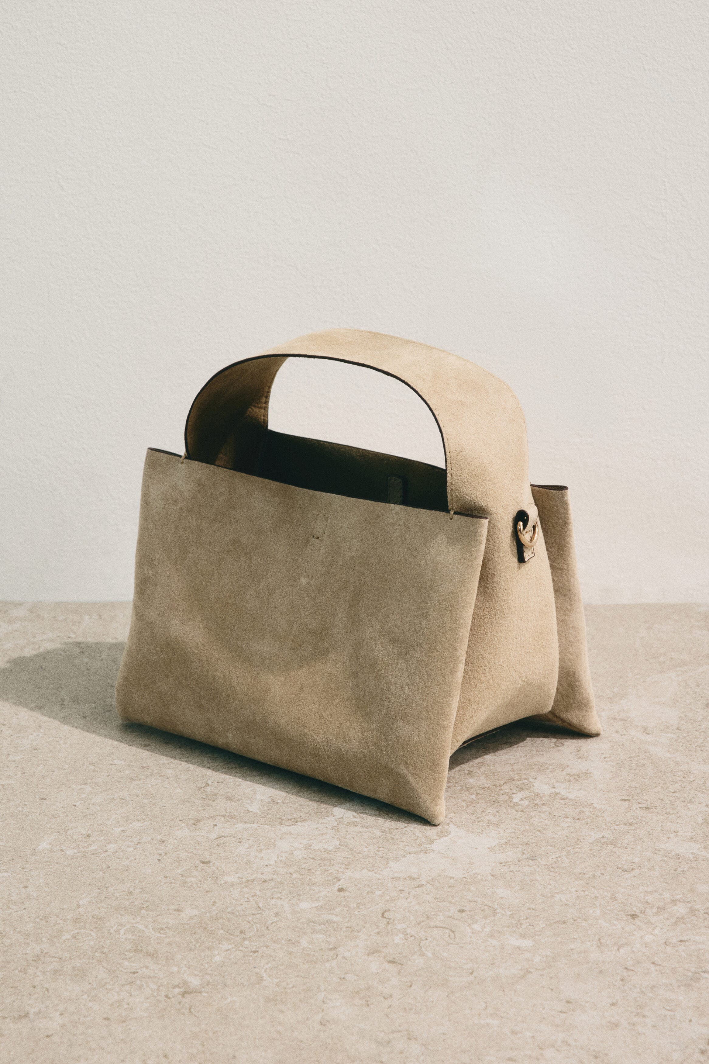 H&M Suede Crossbody Bag, Alternate, color, Light Beige