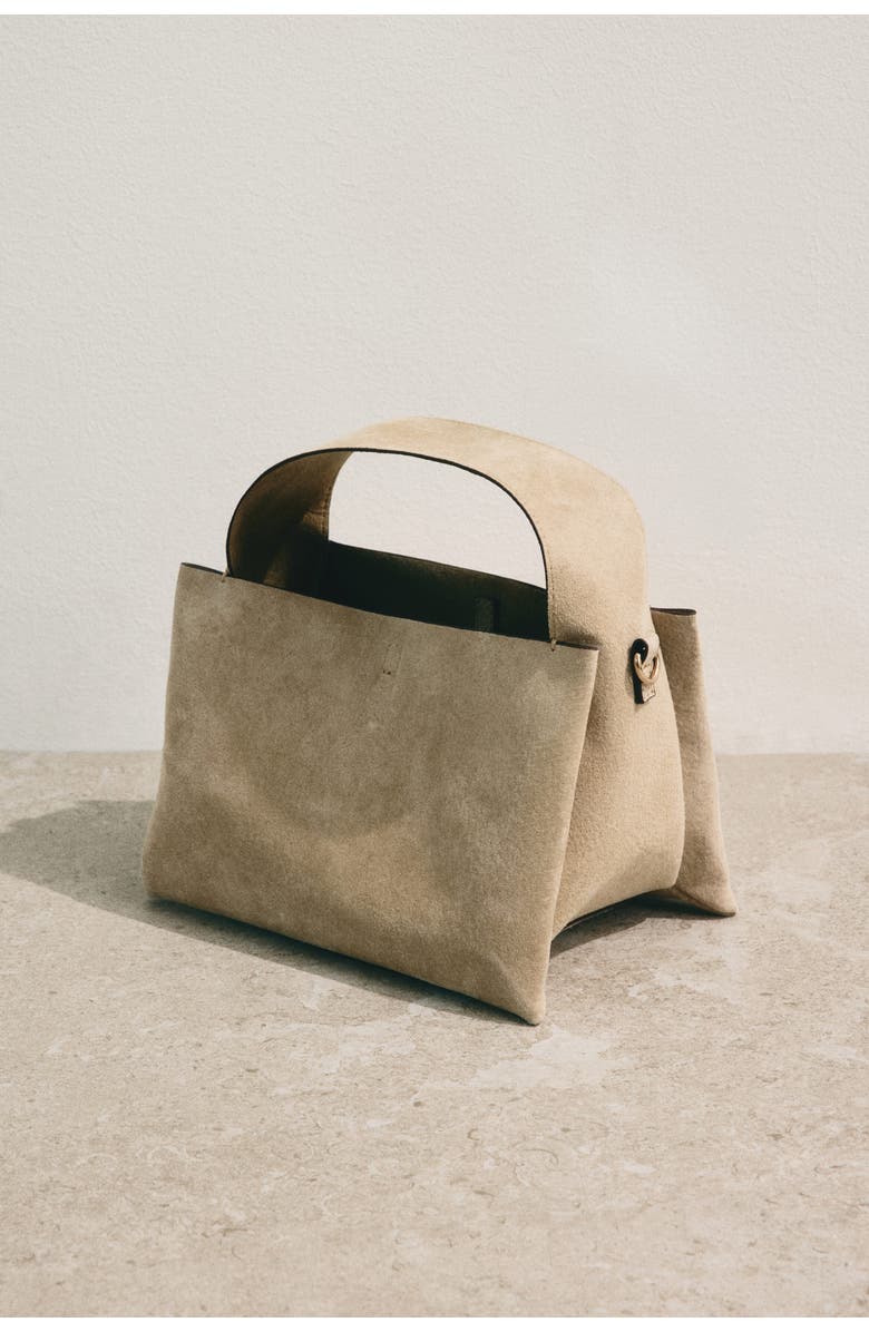 H&M Suede Crossbody Bag, Alternate, color, Light Beige