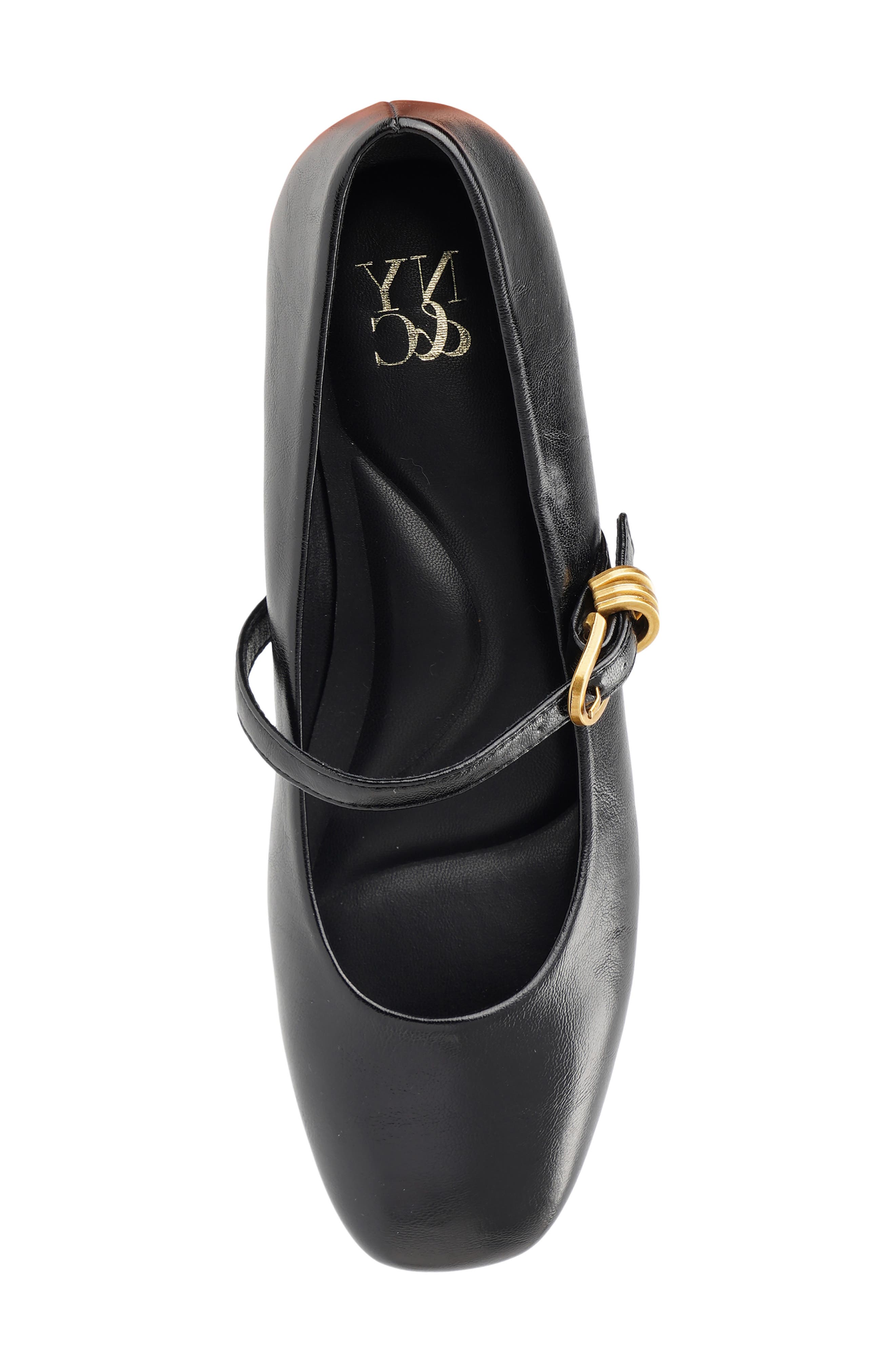 Laraine Faux Leather Mary Jane Flat, Alternate, color, BLACK