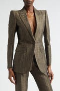 TOM FORD Crocodile Linen & Silk Blend Jacquard Jacket