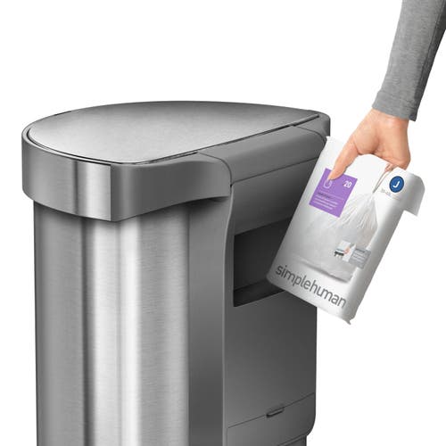 Simplehuman 45l Semi Round Step Can In Brushed