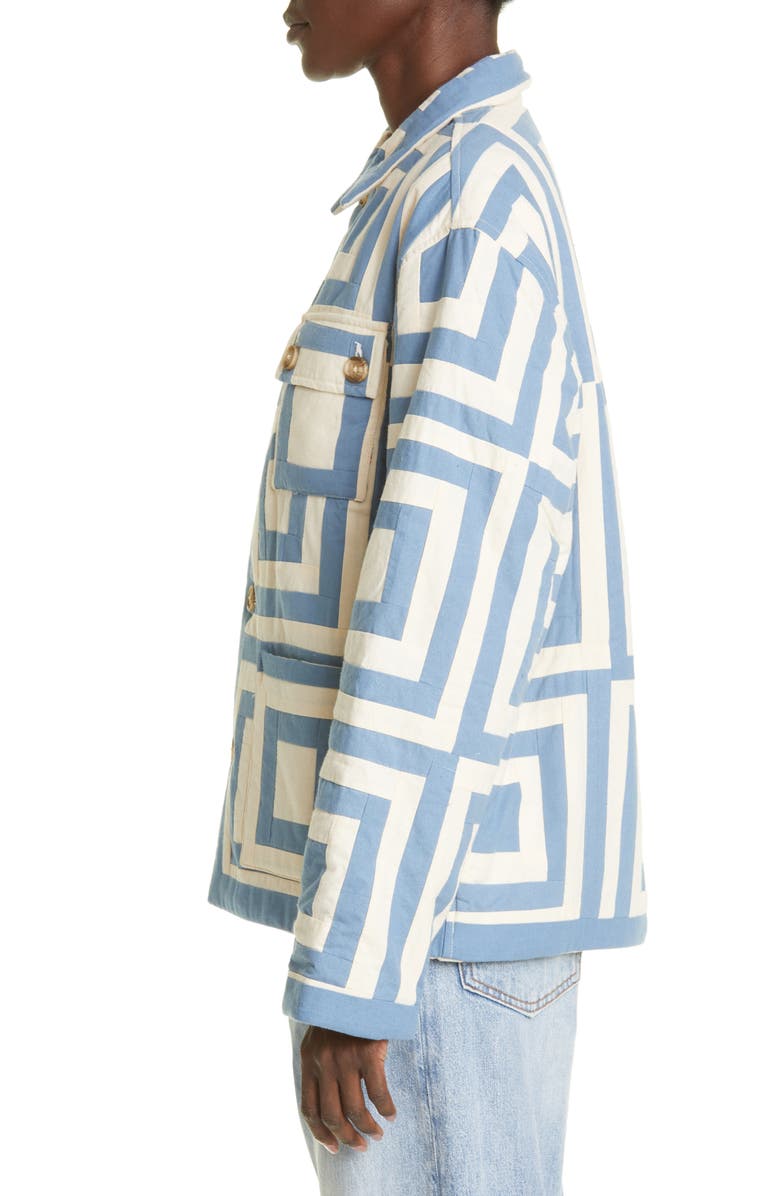 Bode White House Steps Quilted Reversible Jacket, Alternate, color,