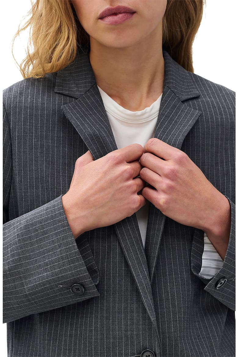 Jennifer Wool Blend Pinstripe Blazer & Vest Set, Alternate, color, GRESP