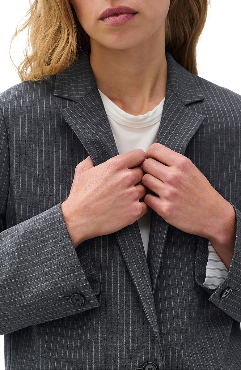 rag & bone Jennifer Wool Blend Pinstripe Blazer & Vest Set, Alternate, color, Gresp