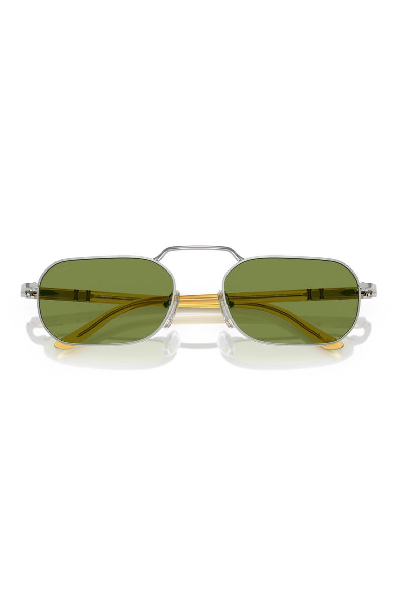 57mm Polarized Rectangular Sunglasses, Alternate, color, SILVER
