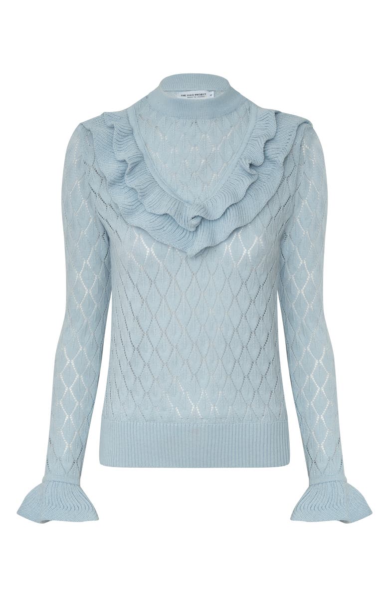 The Lulo Project The Quiet Storm Pointelle Sweater, Alternate, color, Baby Blue
