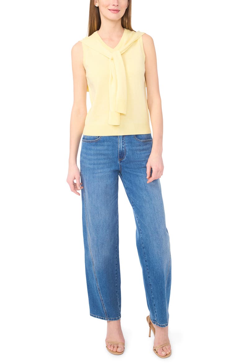 Tie Shoulder Sleeveless Sweater, Alternate, color, SOFT YELLOW