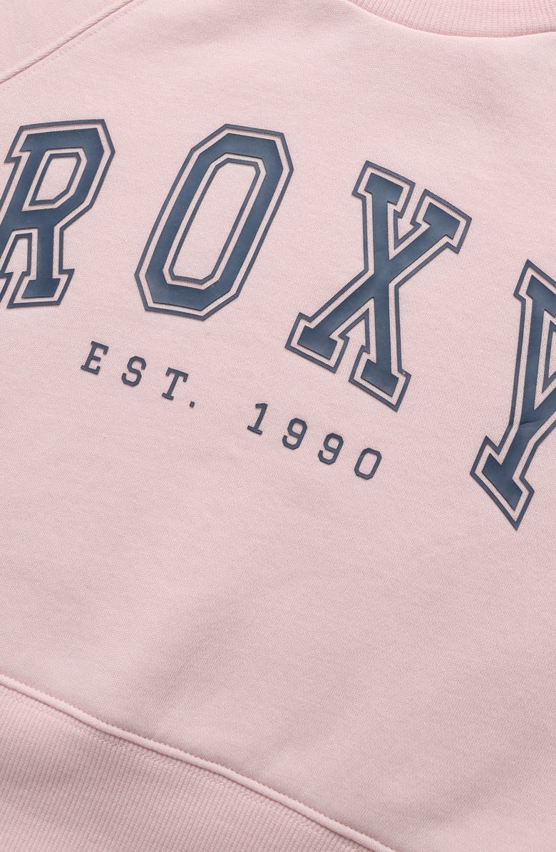 Roxy Kids' Collegiate Crewneck Sweatshirt, Alternate, color, Pink Dogwood