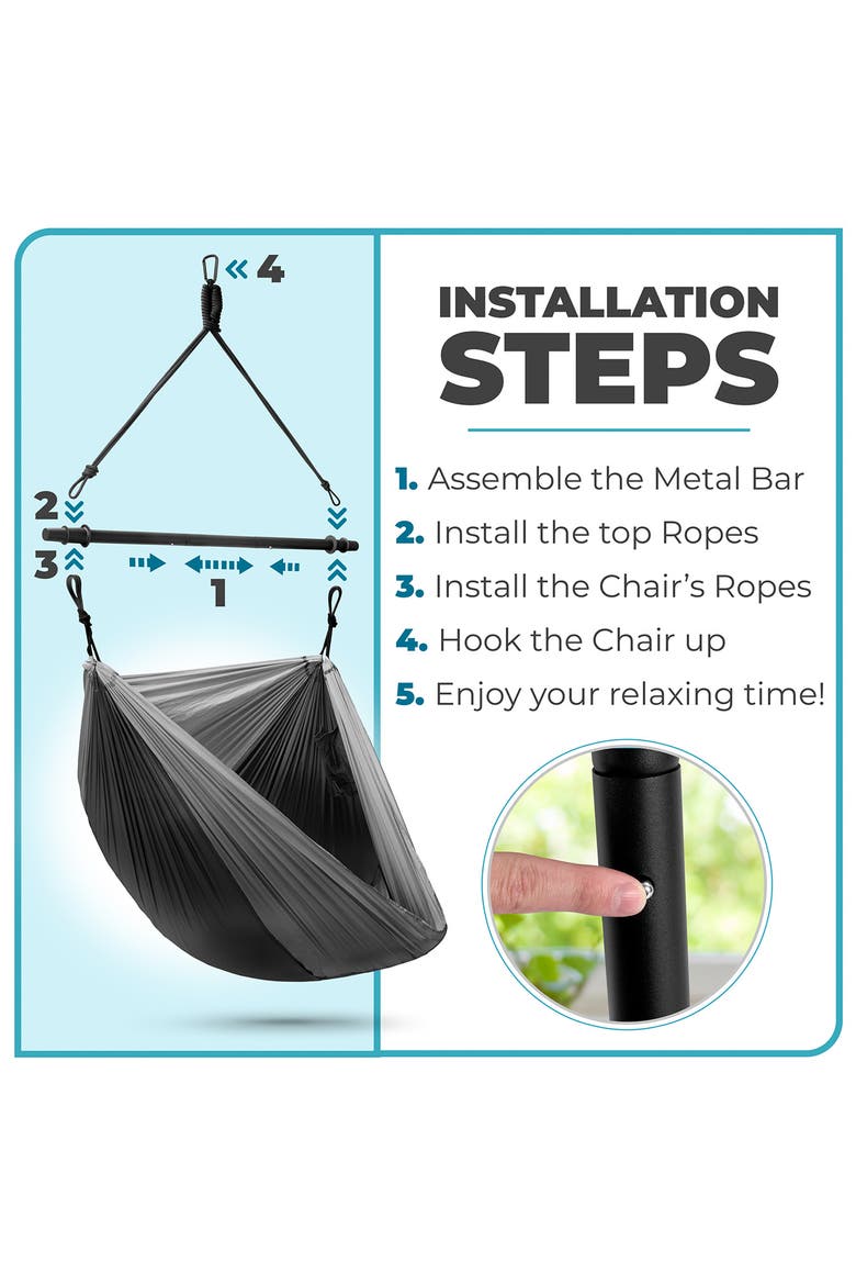 Hanging Outdoor Camping Chair, Alternate, color, BLACK