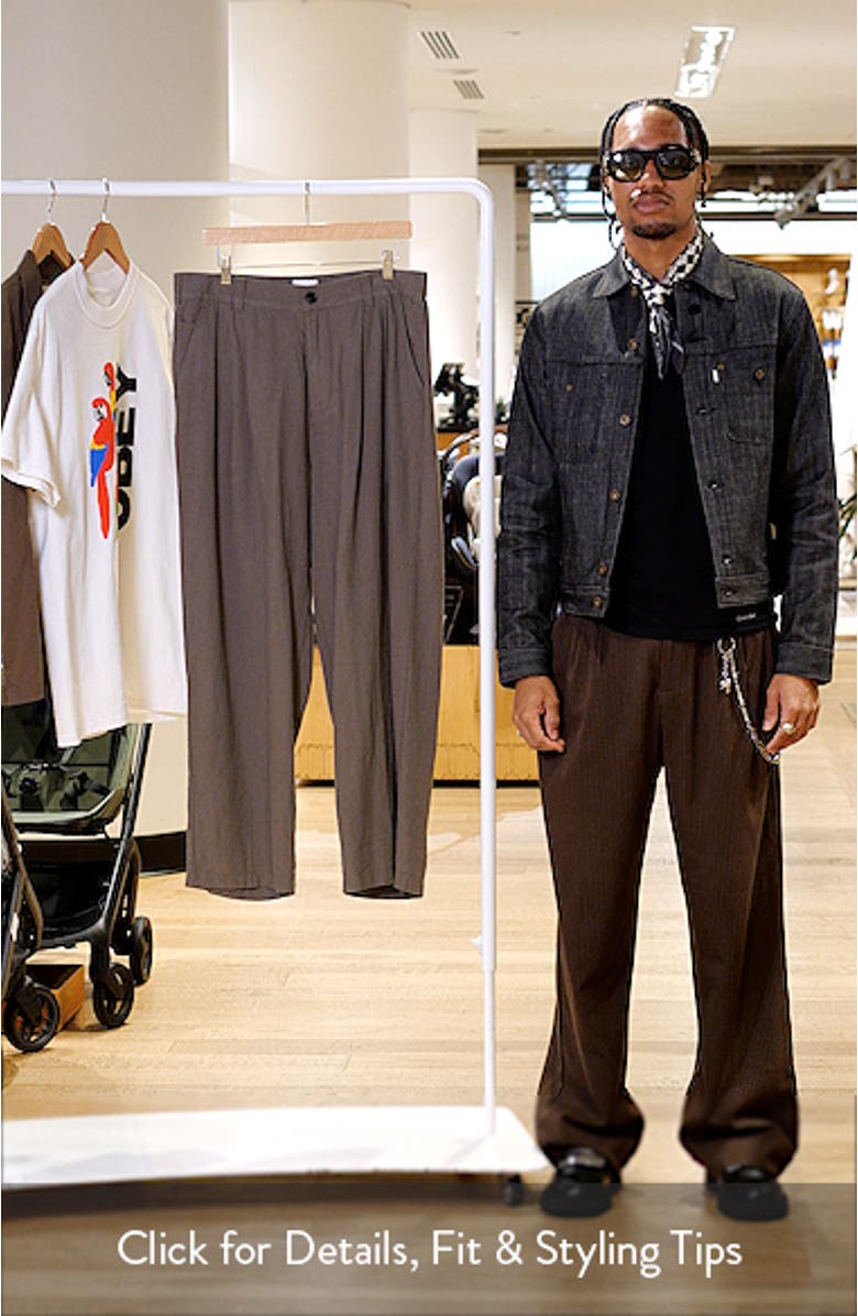Foster Pleated Linen Blend Pants, sales video thumbnail