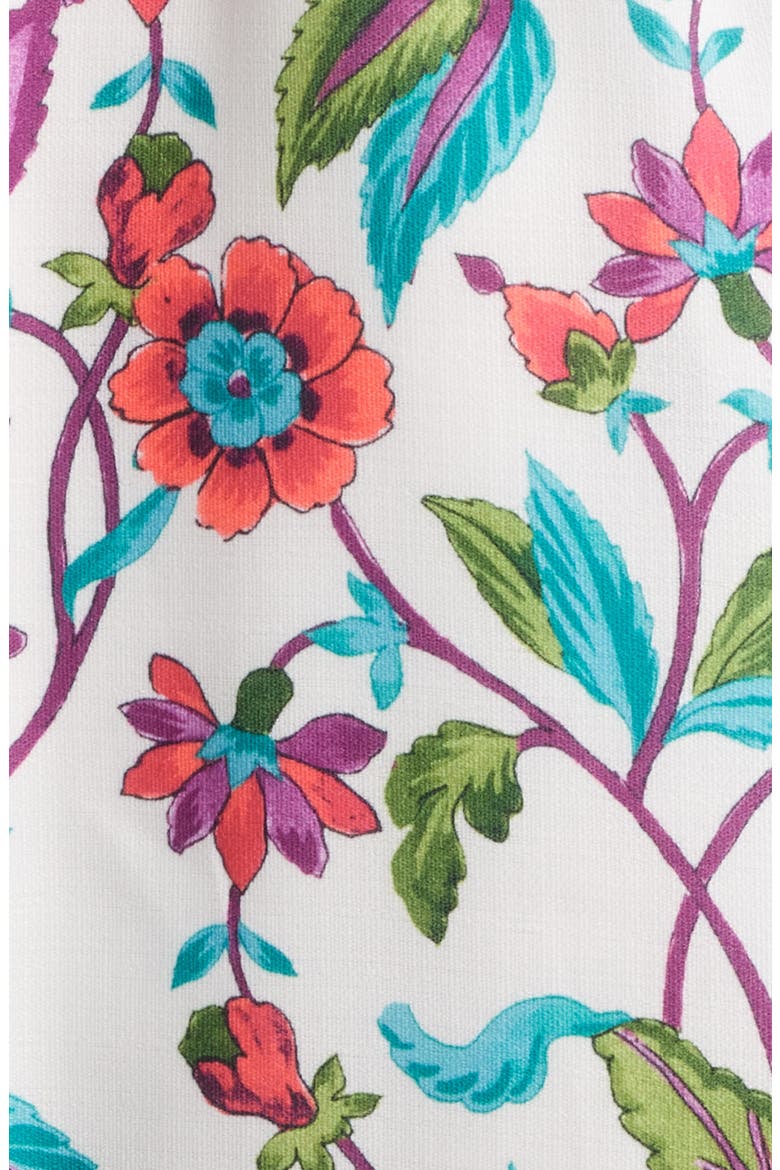 Floral Print Short Sleeve Dress, Alternate, color, WHITE MULTI