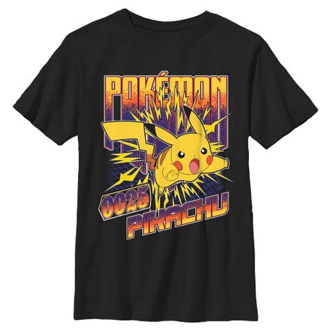 Boy's Pokemon Static Pikachu  Graphic T-Shirt