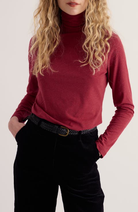 Landing Turtleneck Stretch Organic Cotton Top