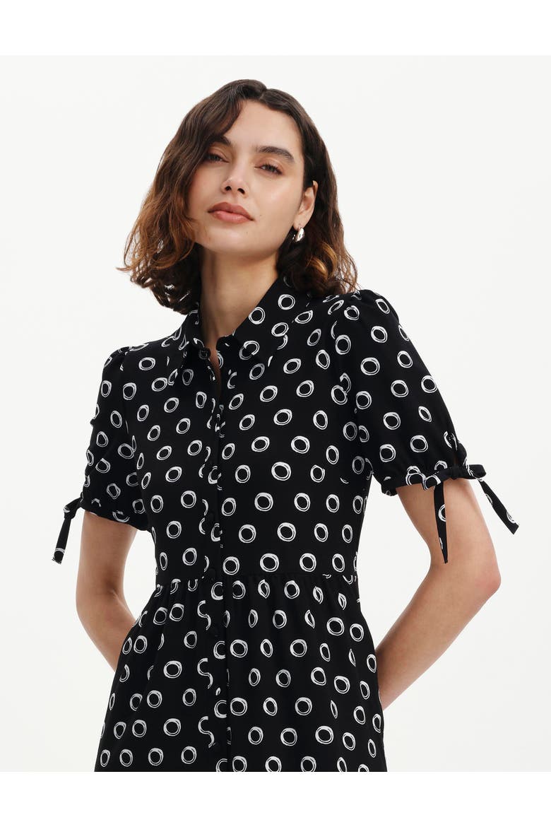Estee Midi Shirt Dress, Alternate, color, Black Spot