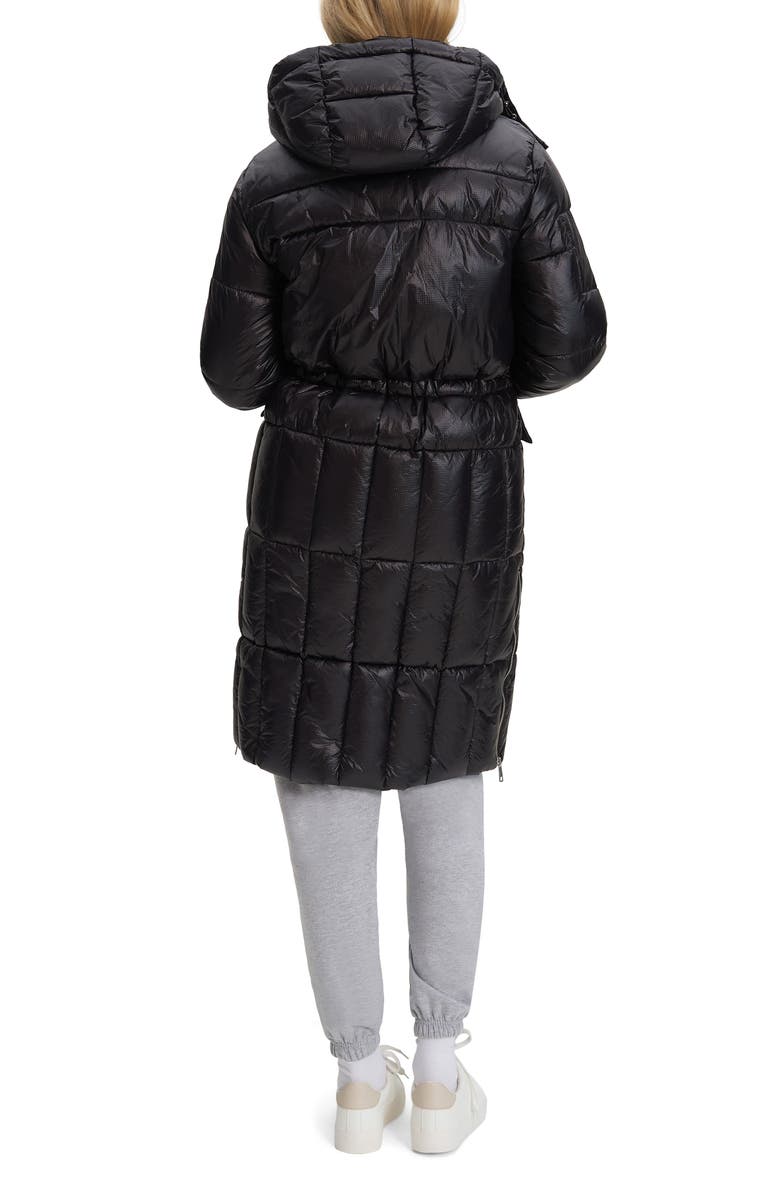 Noize Quilted Long Hooded Puffer Jacket, Alternate, color, Black