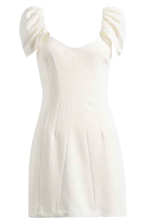 French Connection Whisper Puffed Sleeve Mini Dress In White