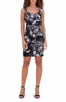 Siena Floral Crepe Scuba Knit Sheath Dress