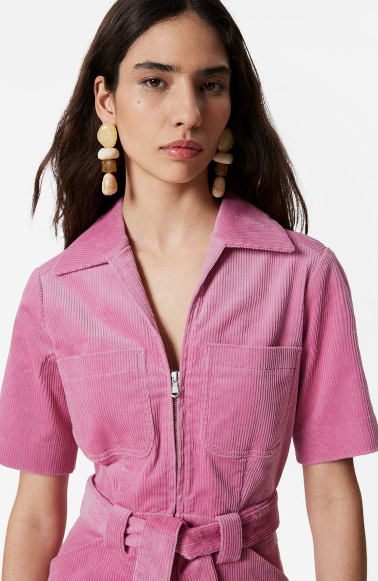 & Other Stories Zip Front Corduroy Jumpsuit, Alternate, color, Pink Light