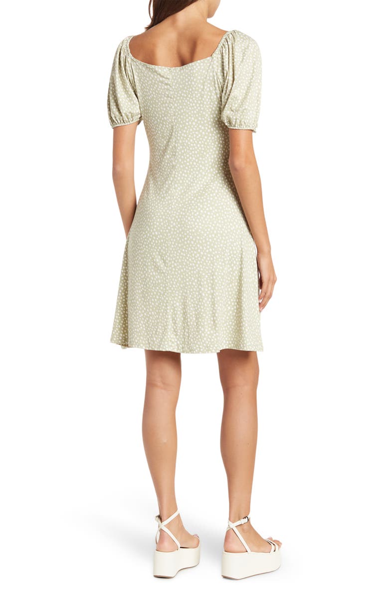 Good Luck Gem Puff Sleeve Ruched Dress, Alternate, color, 