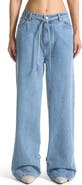 Manière De Voir Faye Wide Mid Rise Jeans with Tie Waist