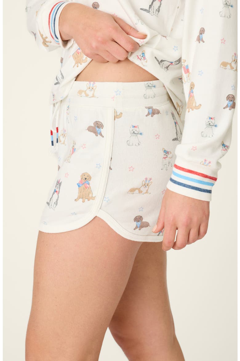 Red, White & Woof Jersey Pajama Shorts, Alternate, color, IVORY